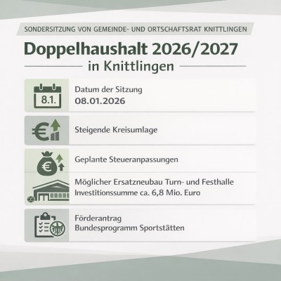 Knittlingen berät Doppelhaushalt 2026/2027 und Großinvestition
